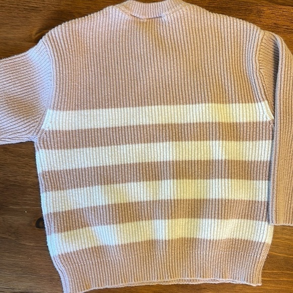 Zara kids 4-5 years stripe sweater in light pink and white - Picture 4 of 5